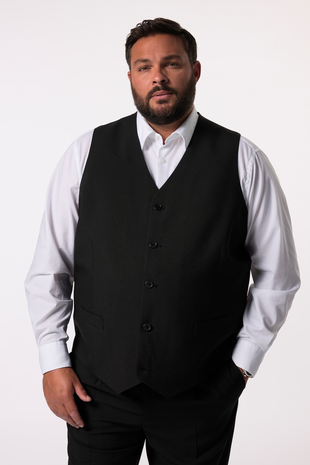 Große Größen Men+ Weste, Herren, schwarz, Größe: 64, Polyester, Men Plus von Men Plus