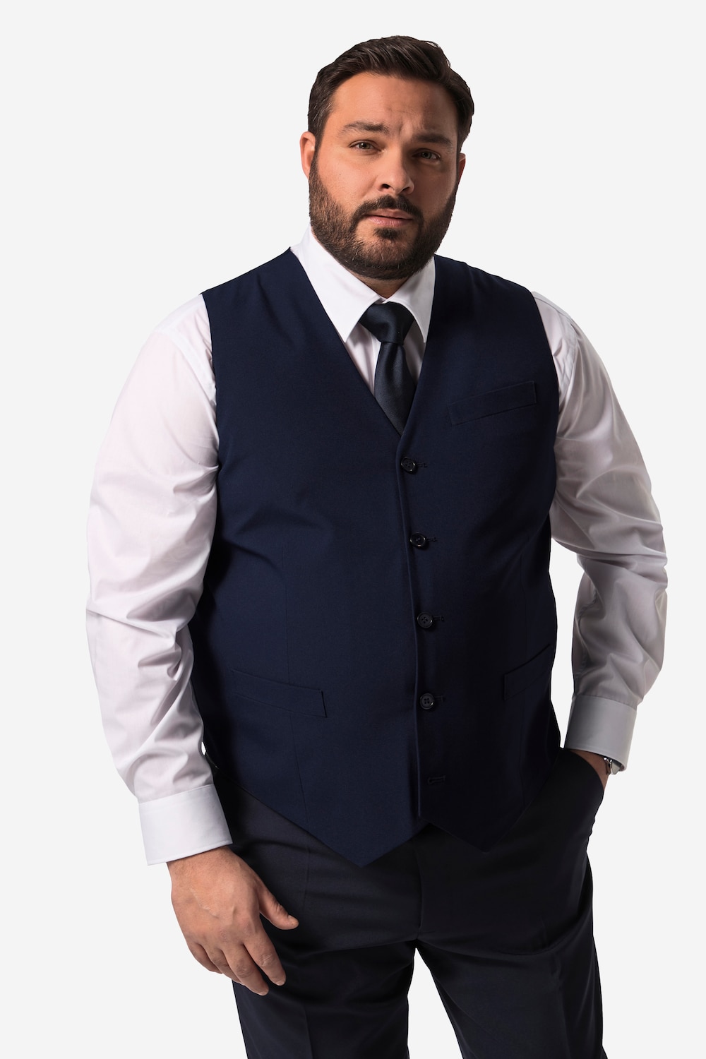 Große Größen Men+ Weste Baukasten Madrid, Herren, blau, Größe: 70, Polyester, Men Plus von Men Plus