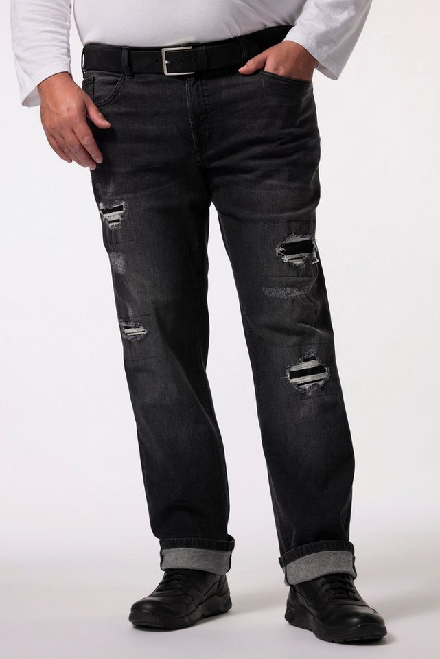 Men Plus 5-Pocket-Jeans Men+ Jeans Bauchfit Regular Fit 5-Pocket Destroys von Men Plus