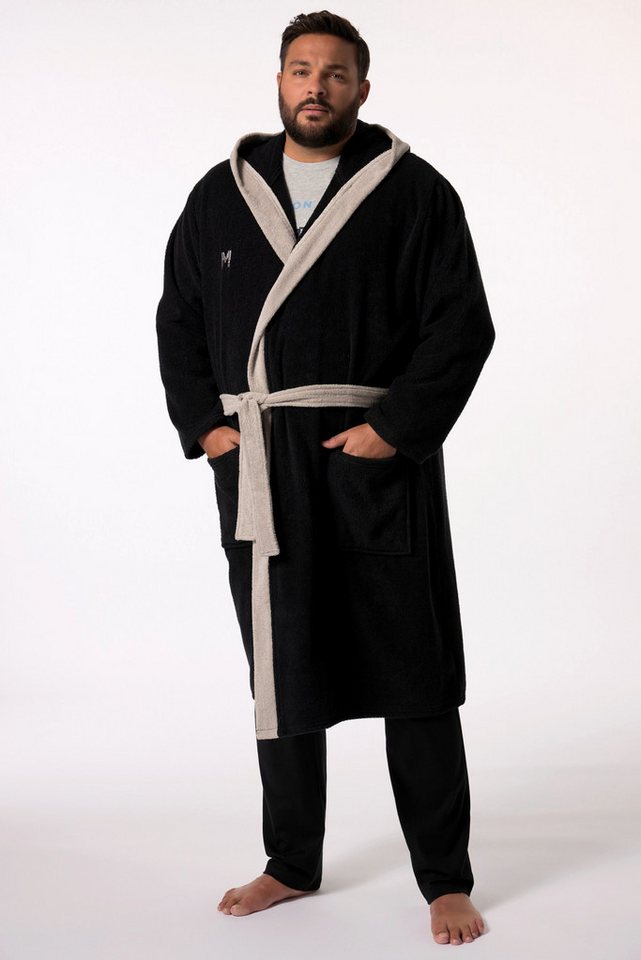 Men Plus Bademantel Men+ Bademantel Frottee Kapuze bis 8 XL, Bis zum Knie+, Materialmix von Men Plus
