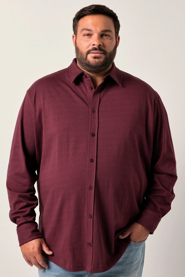 Men Plus Businesshemd Men+ Jerseyhemd Langarm Kentkragen Comfort Fit von Men Plus