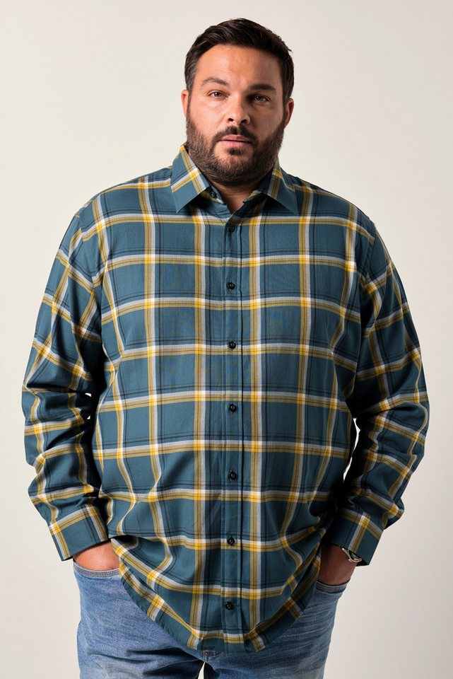 Men Plus Businesshemd Men+ Karohemd Langarm Kentkragen Comfort Fit von Men Plus