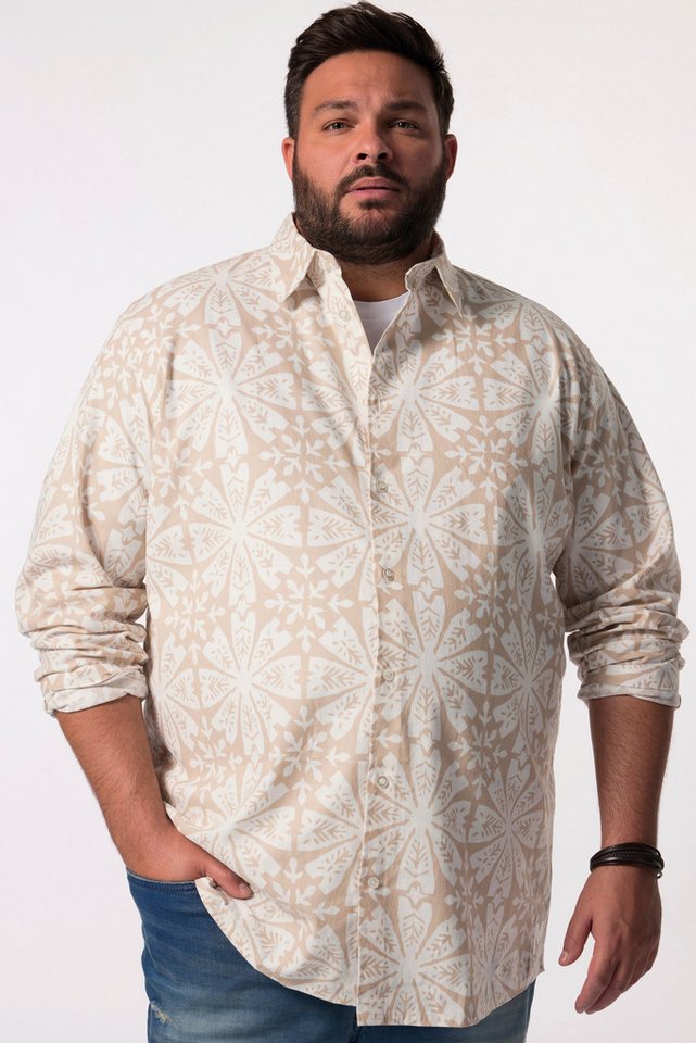 Men Plus Businesshemd Men+ Leinenoptik-Hemd Langarm Kentkragen bis 8 XL von Men Plus