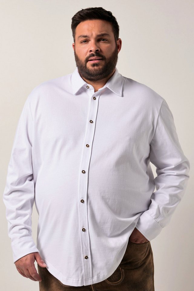 Men Plus Businesshemd Men+ Trachten-Hemd Langarm Jersey Kentkragen von Men Plus