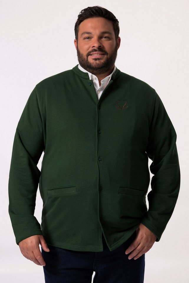 Men Plus Fleecejacke Men+ Sweat-Janker Stehkragen Stickerei bis 8 XL von Men Plus