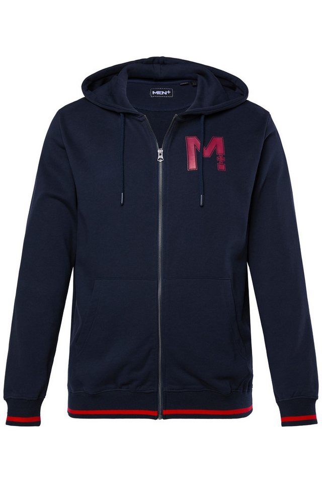 Men Plus Fleecejacke Men+ Sweatjacke Kapuze Brustprint bis 8 XL von Men Plus
