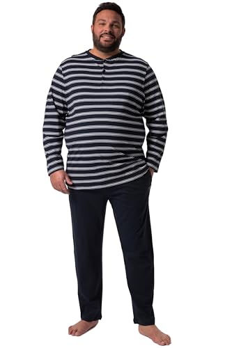Men Plus Herren große Größen L-8XL Men+ Schlafanzug Bauchfit, Zweiteiler, Langarm-Henley, Lange Hose Modern Fit, bis 8 XL Navy blau 6XL 837715130-6XL von Men Plus