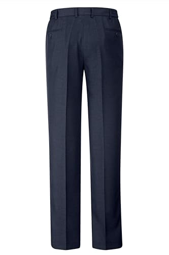 Men Plus Herren große Größen Menswear L-8XL Men+ Anzug-Hose, Regular Fit, Bügelfalte, teilelastischer Bund, bis 35 Rauchblau 70 200579722-70 von Men Plus