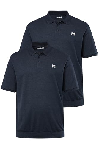 Men Plus Herren große Größen Menswear L-8XL Men+ Poloshirts, 2er-Pack, Bauchfit, Basic, Piqué, Halbarm, bis 10 XL Navy blau 7XL 836266130-7XL von Men Plus