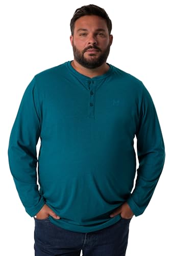 Men Plus Herren große Größen Übergrößen Menswear L-8XL Men+ Henley, Basic, Langarm, Rundhals, bis 8 XL Rauchblau 7XL 836383760-7XL von Men Plus