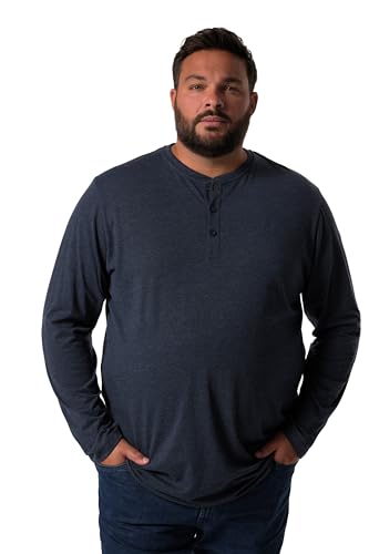 Men Plus Herren große Größen Übergrößen Menswear L-8XL Men+ Henley, Basic, Langarm, Rundhals, bis 8 XL dunkel Marine 6XL 836383730-6XL von Men Plus