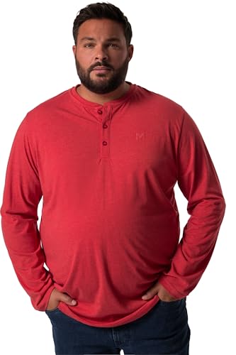 Men Plus Herren große Größen Übergrößen Menswear L-8XL Men+ Henley, Basic, Langarm, Rundhals, bis 8 XL rot 3XL 836383535-3XL von Men Plus
