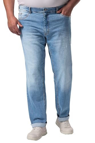 Men Plus Herren große Größen Übergrößen Menswear L-8XL Men+ Jeans, 5-Pocket, Tapered Loose Fit, bis 36/72 Bleached Denim 66 833126907-66 von Men Plus