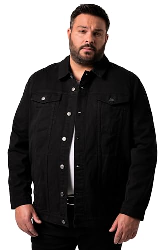 Men Plus Herren große Größen Übergrößen Menswear L-8XL Men+ Jeansjacke, Colordenim, Brusttaschen, bis 8 XL schwarz 5XL 835446100-5XL von Men Plus