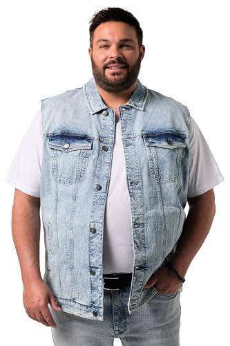 Men Plus Herren große Größen Übergrößen Menswear L-8XL Men+ Jeansweste, Knopfleiste, bis 8 XL medium stone 3XL 841813907-3XL von Men Plus