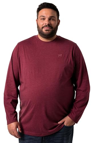 Men Plus Herren große Größen Übergrößen Menswear L-8XL Men+ Langarmshirt, Basic, Rundhals, bis 8 XL aubergine 7XL 836307350-7XL von Men Plus
