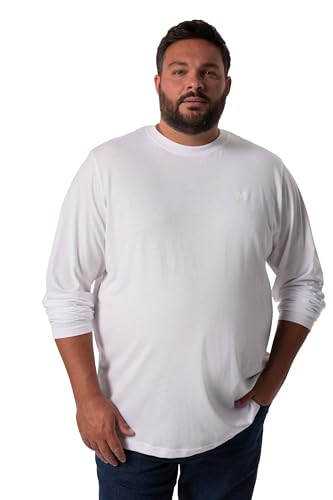Men Plus Herren große Größen Übergrößen Menswear L-8XL Men+ Langarmshirt, Basic, Rundhals, bis 8 XL schneeweiß 4XL 836307200-4XL von Men Plus