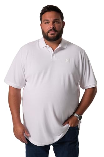 Men Plus Herren große Größen Übergrößen Menswear L-8XL Men+ Poloshirt, Basic, Piqué, Halbarm, bis 8 XL schneeweiß XL 836256200-XL von Men Plus