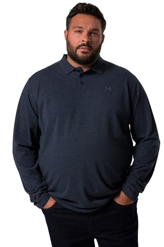 Men Plus Herren große Größen Übergrößen Menswear L-8XL Men+ Poloshirt, Basic, Piqué, Langarm, bis 8 XL Navy blau 8XL 836270130-8XL von Men Plus