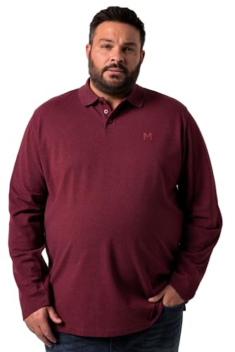 Men Plus Herren große Größen Übergrößen Menswear L-8XL Men+ Poloshirt, Basic, Piqué, Langarm, bis 8 XL aubergine 7XL 836270350-7XL von Men Plus