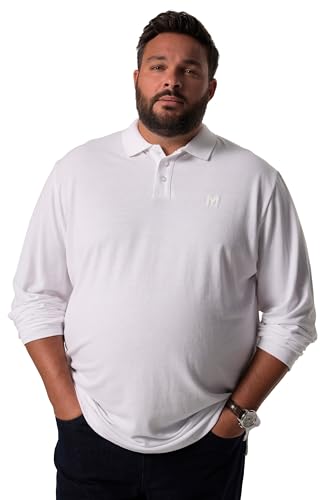 Men Plus Herren große Größen Übergrößen Menswear L-8XL Men+ Poloshirt, Basic, Piqué, Langarm, bis 8 XL schneeweiß 5XL 836270200-5XL von Men Plus