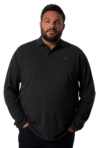 Men Plus Herren große Größen Übergrößen Menswear L-8XL Men+ Poloshirt, Basic, Piqué, Langarm, bis 8 XL schwarz 7XL 836270100-7XL von Men Plus