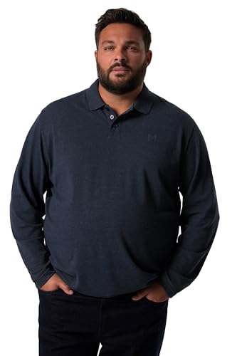 Men Plus Herren große Größen Übergrößen Menswear L-8XL Men+ Poloshirt, Bauchfit, Basic, Piqué, Langarm, bis 10 XL Navy blau 4XL 836274130-4XL von Men Plus
