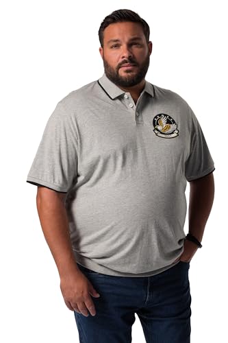 Men Plus Herren große Größen Übergrößen Menswear L-8XL Men+ Poloshirt, Halbarm, Bauchfit, bis 8 XL dunkelgrau Melange 8XL 832488118-8XL von Men Plus