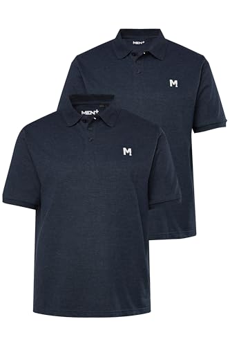 Men Plus Herren große Größen Übergrößen Menswear L-8XL Men+ Poloshirts, 2er-Pack, Basic, Piqué, Halbarm, bis 8 XL Navy blau 3XL 836258130-3XL von Men Plus