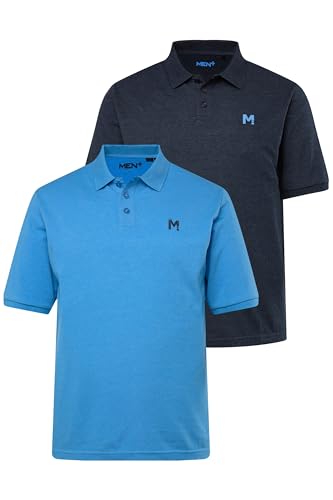 Men Plus Herren große Größen Übergrößen Menswear L-8XL Men+ Poloshirts, 2er-Pack, Basic, Piqué, Halbarm, bis 8 XL himmelblau XXL 836258726-XXL von Men Plus