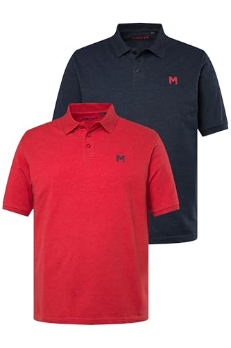 Men Plus Herren große Größen Übergrößen Menswear L-8XL Men+ Poloshirts, 2er-Pack, Basic, Piqué, Halbarm, bis 8 XL rot XXL 836258535-XXL von Men Plus