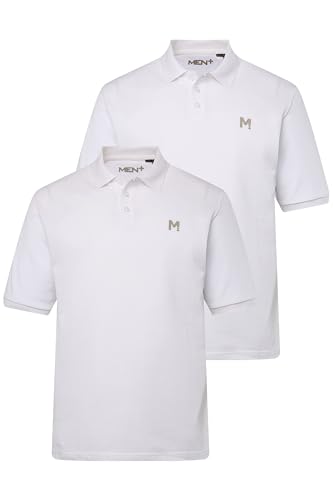 Men Plus Herren große Größen Übergrößen Menswear L-8XL Men+ Poloshirts, 2er-Pack, Basic, Piqué, Halbarm, bis 8 XL schneeweiß 6XL 836258200-6XL von Men Plus