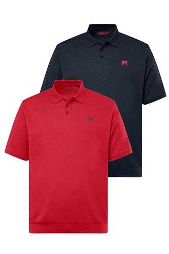 Men Plus Herren große Größen Übergrößen Menswear L-8XL Men+ Poloshirts, 2er-Pack, Bauchfit, Basic, Piqué, Halbarm, bis 10 XL rot 8XL 836266535-8XL von Men Plus