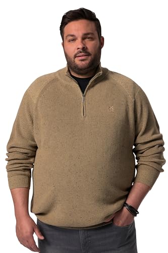 Men Plus Herren große Größen Übergrößen Menswear L-8XL Men+ Strick-Troyer, Zippkragen, bis 8 XL Sandstein 6XL 832281330-6XL von Men Plus