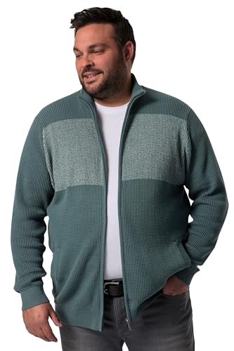 Men Plus Herren große Größen Übergrößen Menswear L-8XL Men+ Strickjacke, Stehkragen, Zipper, bis 8 XL aschtürkis 4XL 832304740-4XL von Men Plus