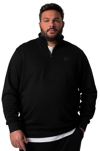 Men Plus Herren große Größen Übergrößen Menswear L-8XL Men+ Sweat-Troyer, Basic, Zippkragen, bis 8 XL schwarz 4XL 834856100-4XL von Men Plus