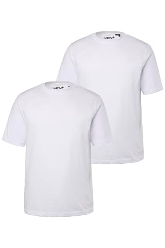 Men Plus Herren große Größen Übergrößen Menswear L-8XL Men+ T-Shirt, Basic, 2er-Pack, Halbarm, Rundhals, bis 8 XL schneeweiß 7XL 836285200-7XL von Men Plus