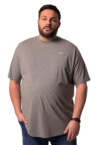 Men Plus Herren große Größen Übergrößen Menswear L-8XL Men+ T-Shirt, Basic, Halbarm, Rundhals, bis 8 XL grau 4XL 836276146-4XL von Men Plus