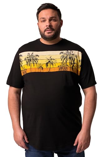 Men Plus Herren große Größen Übergrößen Menswear L-8XL Men+ T-Shirt, Halbarm, Print, Rundhals, bis 8 XL schwarz 4XL 838341130-4XL von Men Plus