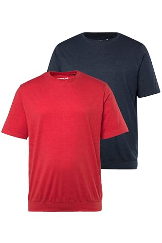 Men Plus Herren große Größen Übergrößen Menswear L-8XL Men+ T-Shirts, 2er-Pack, Bauchfit, Basic, Halbarm, bis 8 XL rot 4XL 836311535-4XL von Men Plus