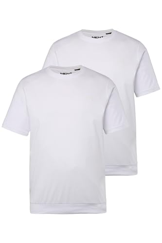 Men Plus Herren große Größen Übergrößen Menswear L-8XL Men+ T-Shirts, 2er-Pack, Bauchfit, Basic, Halbarm, bis 10 XL schneeweiß 5XL 836311200-5XL von Men Plus
