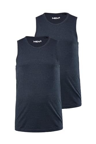 Men Plus Herren große Größen Übergrößen Menswear L-8XL Men+ Tanktop, Basic, 2er-Pack, Rundhals, bis 8 XL Navy blau 8XL 836305130-8XL von Men Plus