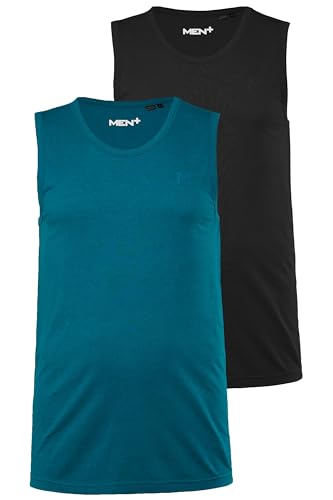 Men Plus Herren große Größen Übergrößen Menswear L-8XL Men+ Tanktop, Basic, 2er-Pack, Rundhals, bis 8 XL Rauchblau 5XL 836305760-5XL von Men Plus