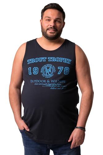 Men Plus Herren große Größen Übergrößen Menswear L-8XL Men+ Tanktop, Unterhemd, Print, Rundhals, bis 8 XL Navy blau 4XL 838353130-4XL von Men Plus