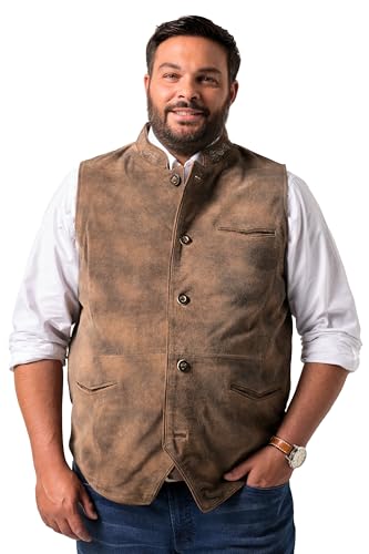 Men Plus Herren große Größen Übergrößen Menswear L-8XL Men+ Trachten-Lederweste, echtes Rindleder, bis Gr. 72 mahagonibraun 70 840212115-70 von Men Plus