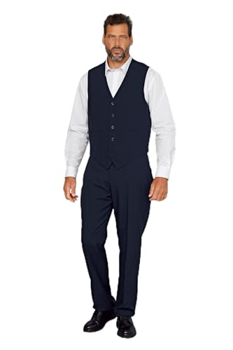 Men Plus Herren große Größen Übergrößen Menswear L-8XL Men+ Weste, Baukasten, Regular Fit, Futterrücken, bis 35 marine 64 200150130-64 von Men Plus