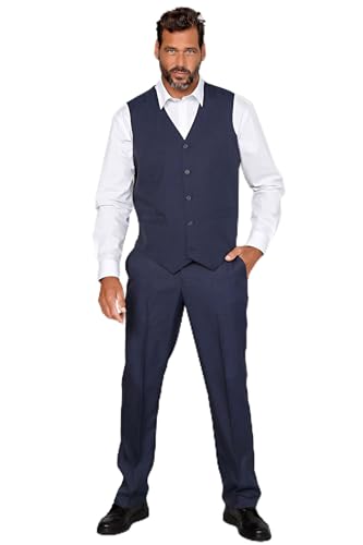 Men Plus Herren große Größen Übergrößen Menswear L-8XL Men+ Weste, Baukasten, Regular Fit, Futterrücken, bis 35 rauchblau 64 200150722-64 von Men Plus