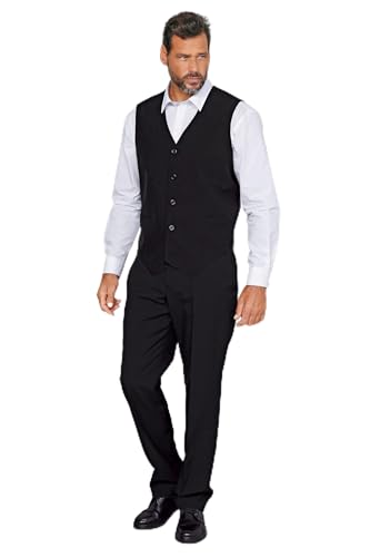 Men Plus Herren große Größen Übergrößen Menswear L-8XL Men+ Weste, Baukasten, Regular Fit, Futterrücken, bis 35 schwarz 58 200150100-58 von Men Plus