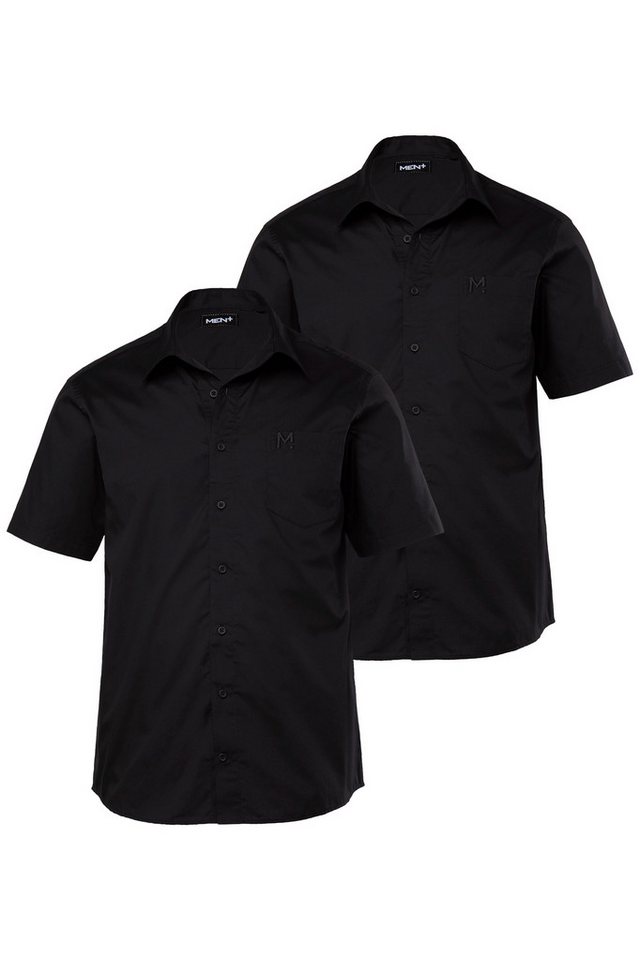 Men Plus Kurzarmhemd Men+ Businesshemd Halbarm 2er-Pack Variokragen von Men Plus