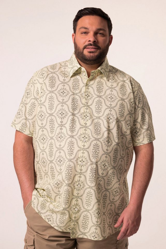 Men Plus Kurzarmhemd Men+ Hemd Halbarm Kentkragen Print Comfort Fit von Men Plus